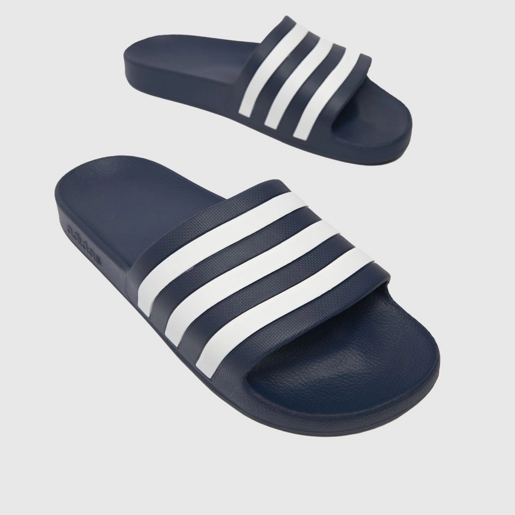 Adidas Originals Adilette Aqua Sandals In Navy,
